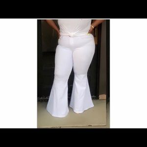 Flare polyester pants